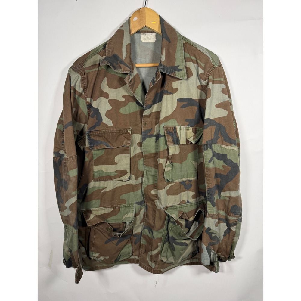 Vintage US Military Woodland Camo BDU Field Jacket Mens Medium Regular Utility